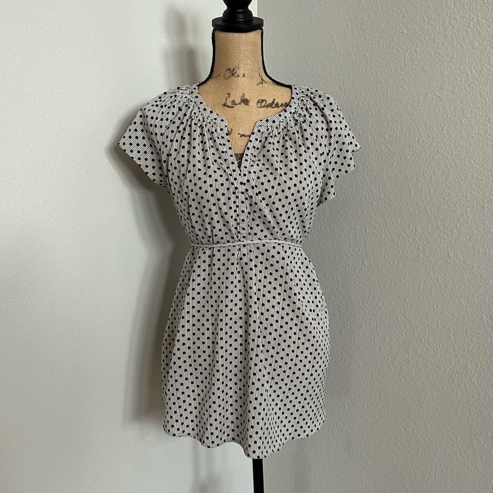 Motherhood Black and White Polka Dot Blouse